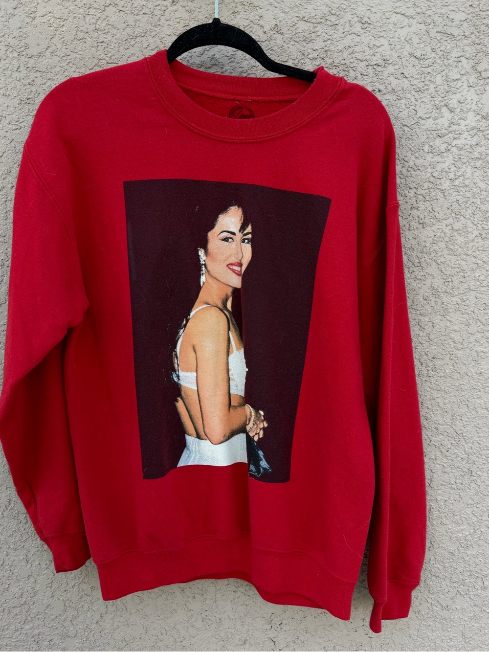 Forever 21 Red Graphic Crewneck Sweatshirt with Photo Print